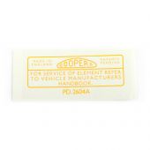 Cooper Air Filter Sticker - Yellow 