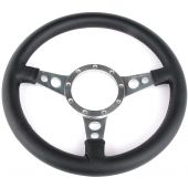 Classic Mini Moto-Lita 13" Leather Dished Steering Wheel with Polished Spoke