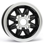 Rose Petal Alloy Wheel - Matt Black with Machined face 4.75 x10"