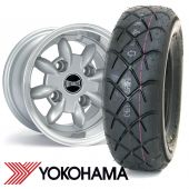 6" x 10" silver Ultralite alloy wheel and Yokohama A032 tyre package