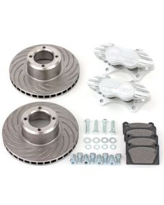 Silver Cooper 7.9" Vented 4 pot Alloy Caliper Brake Conversion Kit 