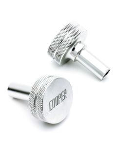 Classic Mini Cooper Engraved Rocker Cover Buttons - Silver