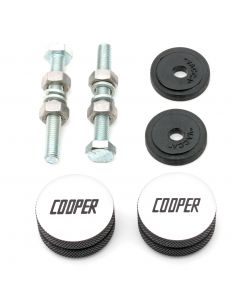Classic Mini Cooper Knurled & Engraved Grille Buttons - Black