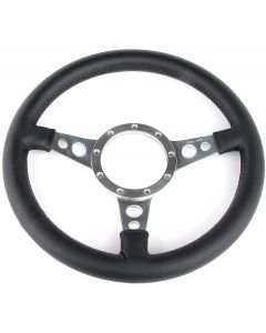 Classic Mini Moto-Lita 13" Leather Dished Steering Wheel with Polished Spoke