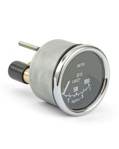 Oil Pressure Gauge by Smiths  - Mechanical - Black with Chrome ring