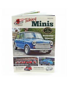 Cover of Talking Minis Magazine Summer 2024 Edition featuring Mini Sport restorations and the Mk2 1969 Mini Cooper.