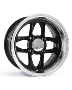 6 x 12 Mamba Wheel - Black/Polished Rim