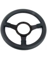 Classic Mini Moto-Lita 12" Dished Leather Steering Wheel with a Black Spoke