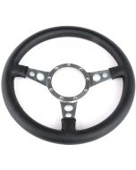 Classic Mini Moto-Lita 13" Leather Dished Steering Wheel with Polished Spoke