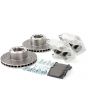 Cooper 7.9" Vented 4 pot Alloy Caliper Brake Conversion Road Kit - Silver