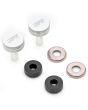 Classic Mini Cooper Knurled & Engraved Rocker Cover Buttons - Silver