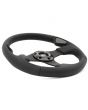 Momo Jet Black Steering Wheel with carbon centre for Classic Mini - 350mm