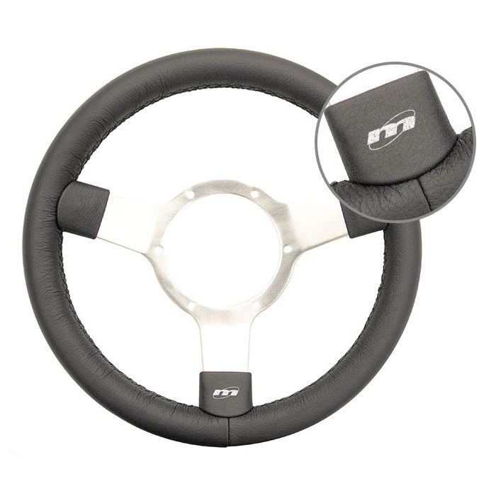 Classic Mini Traditional steering wheel 300mm - Black Leather by Mountney 