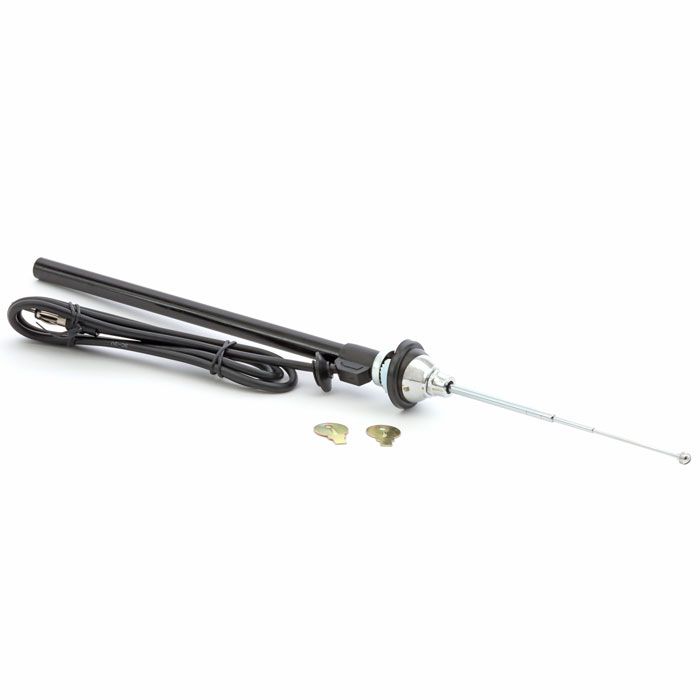AE706 Mini replacement chrome aerial, front left wing fitting.
