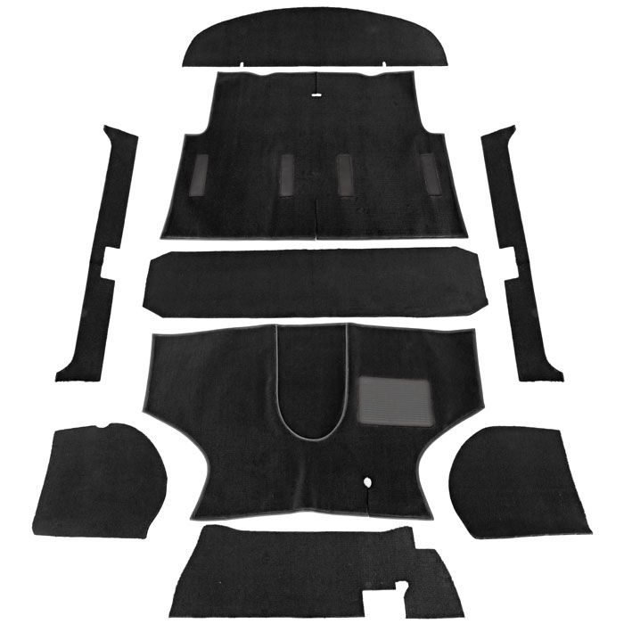 Black Concours Carpet Set for LHD Mini Saloon - Precision-tailored luxury for 1960s Cooper models onward