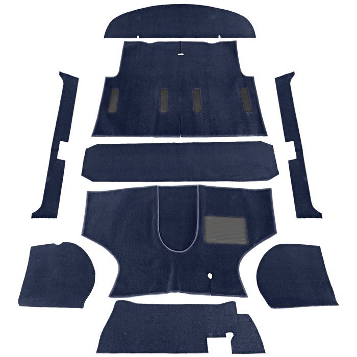 Navy Blue Concours Carpet Set - Tailored for 1960s Cooper models and post-1973 Mini Saloons. Impeccable quality with bound edges for a sophisticated finish.