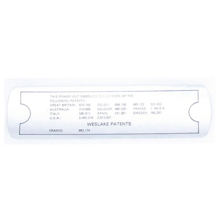 WESLAKE Patents Sticker 