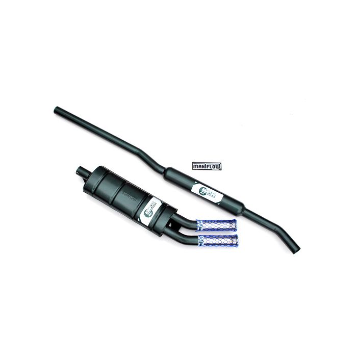 LST001ATTP Maniflow 1 3/4" Twin Box Side Exit Twin Tailpipes Mini System
