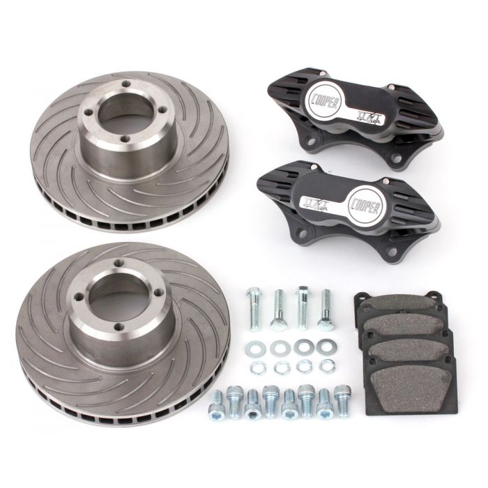 Cooper 7.9" Vented 4 pot Alloy Caliper Brake Conversion Road Kit in Black