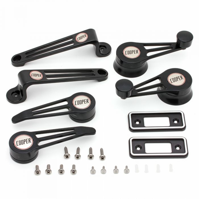 Cooper Door Furniture Kit - Black - Window Winder - Door Pulls - Door Opener