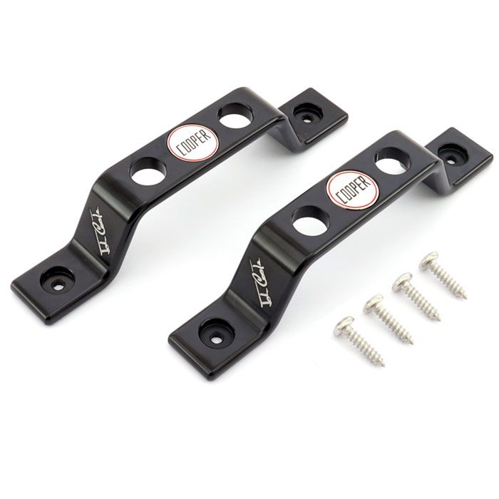 Cooper alloy billet door pulls in black for classic Mini