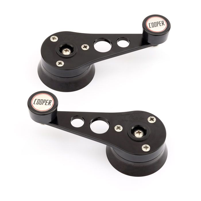 Cooper alloy billet window winders for Classic Mini  in black