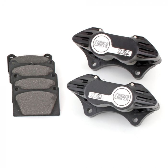 Cooper 7.9" Vented 4 pot Alloy Caliper and Pad Kit in Black for Classic Mini