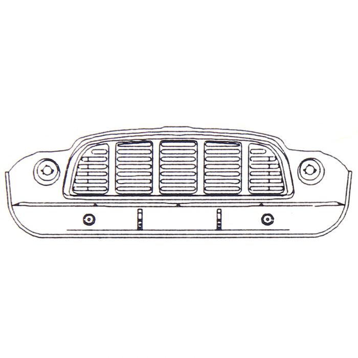 MCR31.18.00.00 Front panel with with integral grill for Mini Van and Mini Pick-up models Mk1 '60-'64