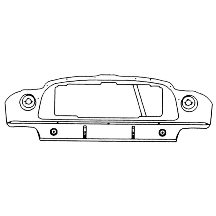 MCR52.18.01.00 Mini Cooper S Mk2-3, '67-'70, front panel assembly with diagonal stiffener for oil cooler fitment.