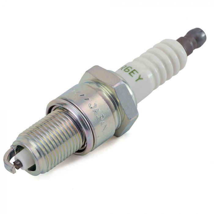 NGK BPR6EY Spark Plug with 14mm diameter, 19mm reach, 20.8mm hex size, and standard nickel single electrode for reliable ignition performance.