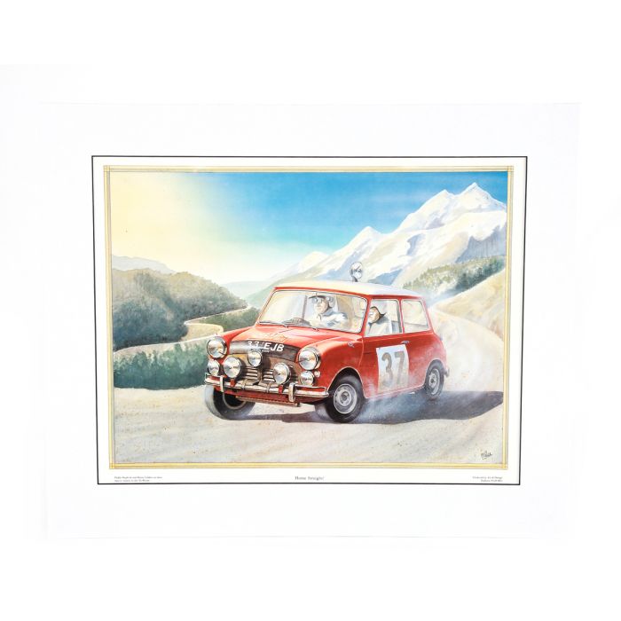 Paddy Hopkirk - 1964 Monte Carlo 33 EJB on the Home Straight Print - Signed by Paddy Hopkirk 
