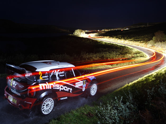 The winning MINI WRC, at the Mull Rally 2021.