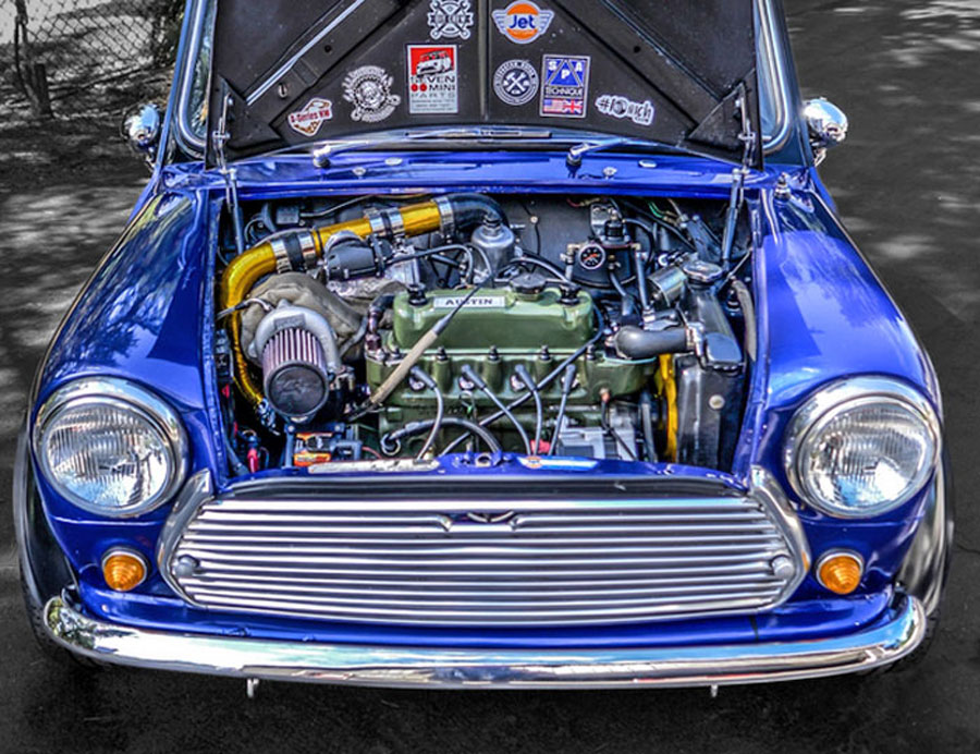 Close up of the JET Turbo Kit including the air filter and manifold.